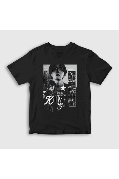 Presmono Tricou unisex pentru copii Black Killin It Girl J-Hope Jung Hoseok 5...