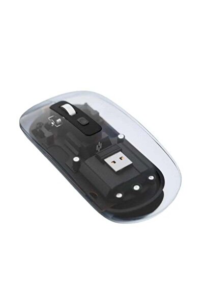 HEATZ فأرة لاسلكية مغناطيسية شفافة كريستالية