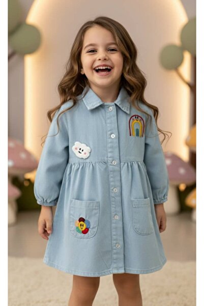 Elidabutik Синя рокля с копчета във формата на облаци