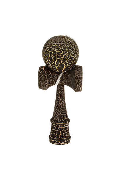 NEXTLY Kendama Profesională, Negru-Auriu Crackle, 18x7cm