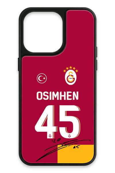 Galatasaray iPhone 15 Pro Max Uyumlu Victor Osimhen Parçalı Forma İmzalı Cam ...