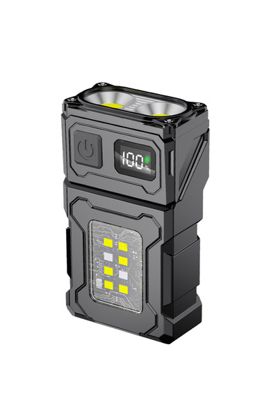 NEXTLY Mini lanternă LED COB, 3 surse de lumină, neagră