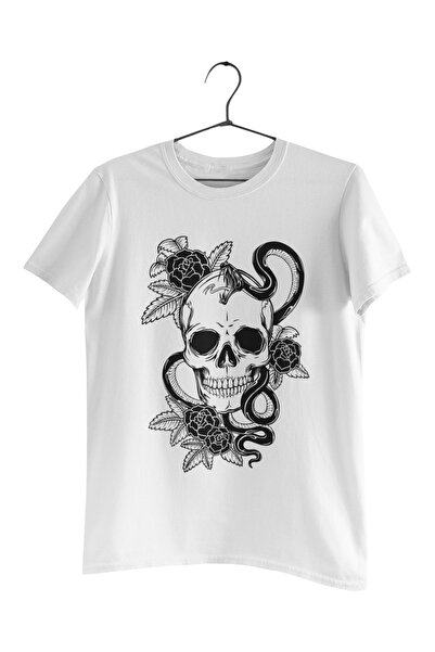 Generic (Unbranded) Tricou Malfini alb cu schelet, mărimea M