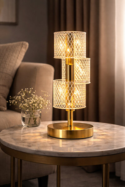 Vadi Dokunmatik Şarjlı 3 Kademeli Işıklı Dekoratif Kristal LED Masa Lambası