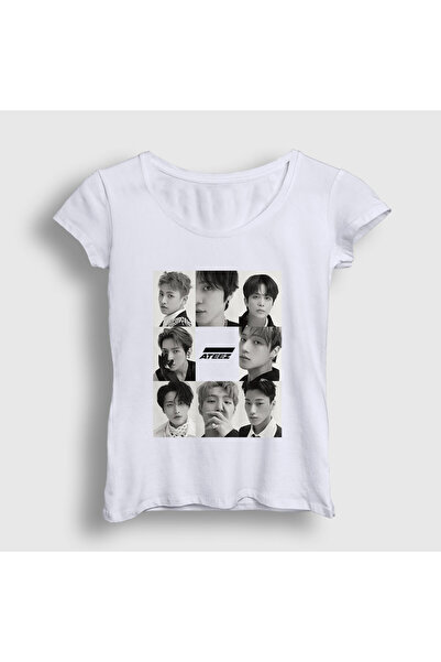 Presmono Γυναικείο μπλουζάκι K-Pop Ateez με λευκή λωρίδα 596201tt