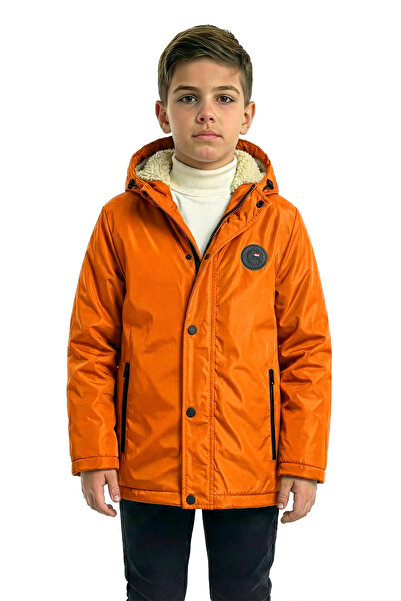 QAWWA Erkek Çocuk Kapüşonlu Rüzgar Geçirmez Kışlık Mont & Kaban & Parka