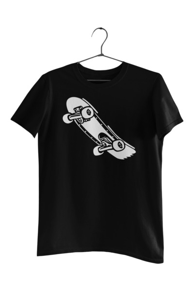 Generic (Unbranded) Tricou Malfini negru cu imprimeu de skate, mărimea M, unisex