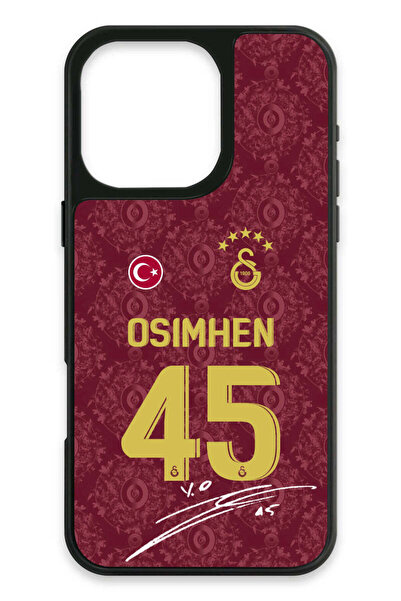 Galatasaray iPhone 16 Pro Max Uyumlu Victor Osimhen 3. Forma İmzalı Cam Lisan...