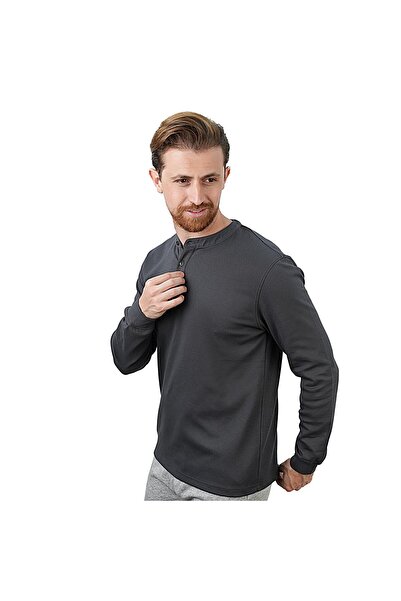 Giordano تيشيرت رجالي بأكمام طويلة مطاطية بنمط وافل هينلي