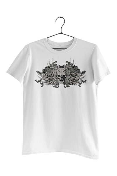 Generic (Unbranded) Tricou Malfini Premium Alb, Înger Schelet, Mărime L