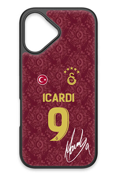 Galatasaray iPhone 17 Uyumlu Mauro Icardi 3. Forma İmzalı Cam Lisanslı Telefo...