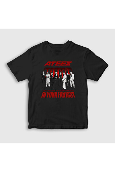 Presmono Unisex Kids Black in Your Fantasy K-Pop Ateez T-Shirt 597599Tt
