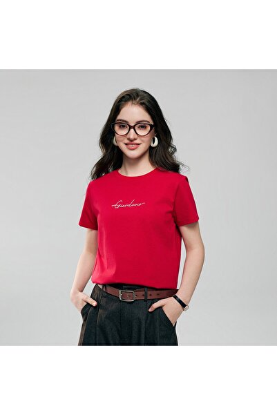 Giordano Women's Cotton Jersey Crew Neck Comfort Print Tee