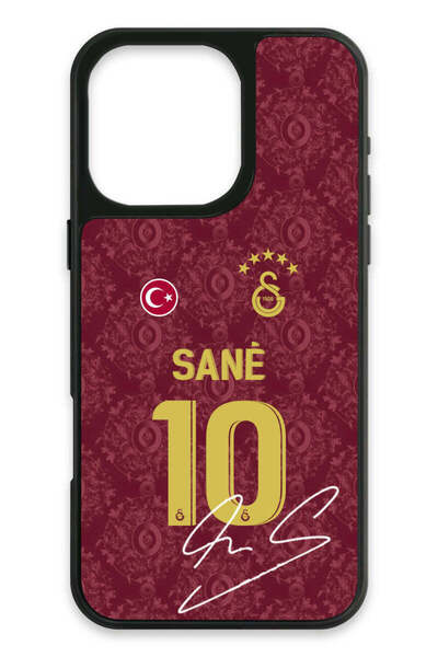 Galatasaray iPhone 16 Pro Max Compatible Leroy Sane 3. Forma Signed Glass Lic...