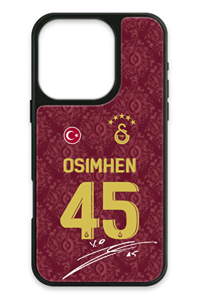 Galatasaray iPhone 16 Pro Uyumlu Victor Osimhen 3. Forma İmzalı Cam Lisanslı ...