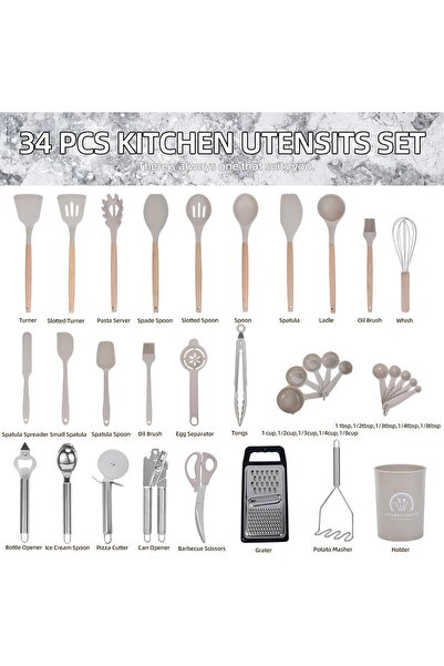 waibibabo05 Silicone Kitchen Utensil Set Non-Stick Cooking Tools, Heat Resist...