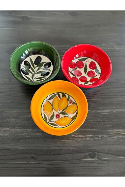 Ayosse Handmade 3-Piece 13 cm Ceramic Snack Bowl, Sauce Bowl, Soup Bowl