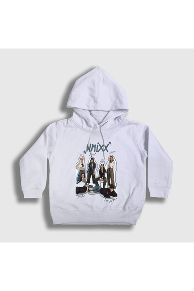 Presmono Unisex Kids White Members K-Pop Nmixx Hooded Sweatshirt 598510Tt