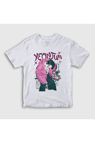 Presmono Tricou alb unisex pentru copii Yeonjun Tomorrow X Tomorrow 600299tt