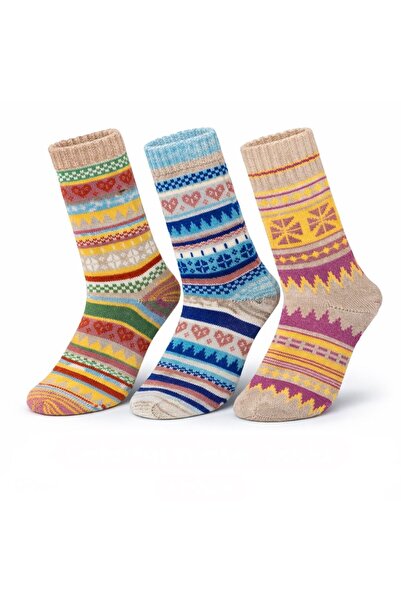 Çorap Kurdu Σετ 3 χειμερινών χοντρών unisex κάλτσες