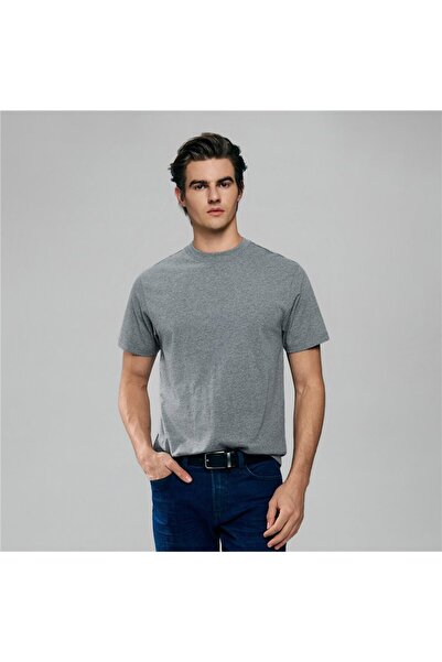 Giordano تيشيرت رجالي ضيق بقصة ضيقة من القطن وياقة دائرية