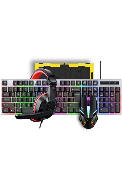 Generic 4-in-1 Wired RGB Gaming Combo – Keyboard, Mouse, Headset & Mouse Pad ...