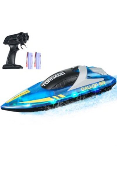 VEVOR Barcă RC, 2,4 GHz 12 km/h, Barcă cu telecomandă pentru piscine și lacuri