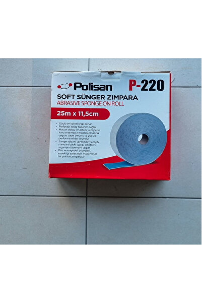 Polisan إسفنجة ناعمة للصنفرة 220 حصى 25 متر × 11.5 سم