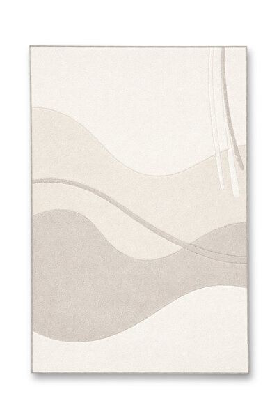 Rugs Modern Halı MOSSO Beyaz Dalga Detaylı Dokuma Taban Modern Dekoratif Halı...