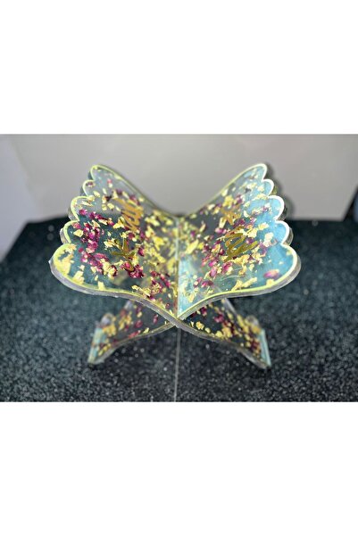 novavita(yenihayat) Kur’an-Kerim Rahlesi çiçekli simli Kitap Okuma Standı Yas...