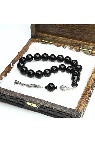 HÜNERTAŞ Special Collection Silver Tassel Mascot Boy Fishhook Stone Rosary