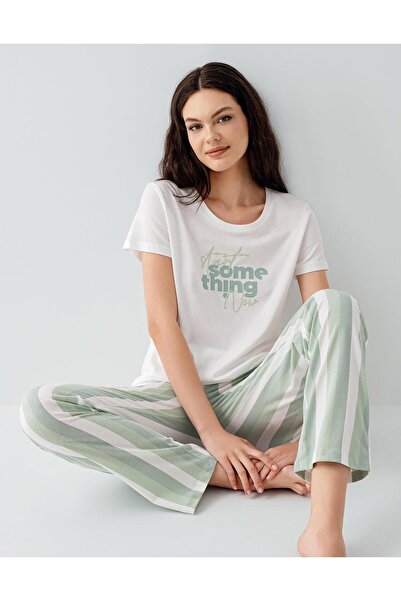 Arnetta Women's Summer 100% Cotton Pajama Set with Pockets – Short Sleeves, S...