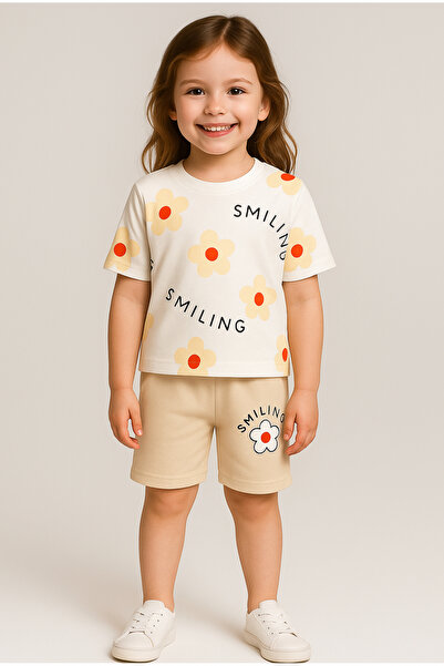 Melodikids Girl's Summer Floral Print Top and Bottom Set