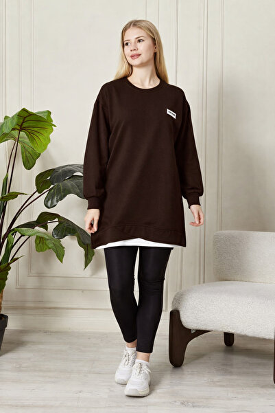 Birol Triko Armalı Dark Brown Tunic for Women