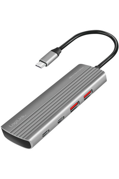 LogiLink UA0414, 100 W, 2x USB-A, 5x USB-C, Gri