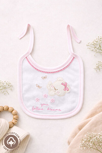 Miniel Unisex Baby 100% Organic Cotton Embroidered Baby Drool & Feeding Bib