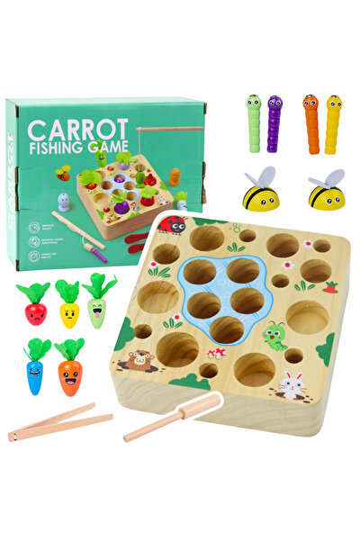 Three top online Wooden Carrots Game – Earthworm with Magnet and Fishing Rod