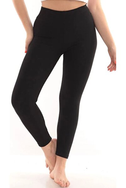 star iç giyim Women's Black Thermal Tights with Ribbon Inside