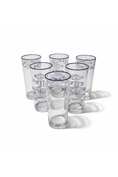ariana sytle Set of 6 Aegean Raki Glasses Navy Blue
