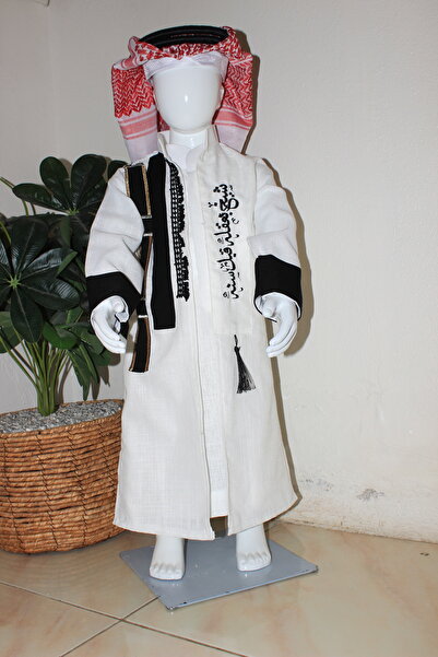 Abaya-AB Boys' outfit: 1- Plain thobe, 2- Embroidered dagla (traditional robe...