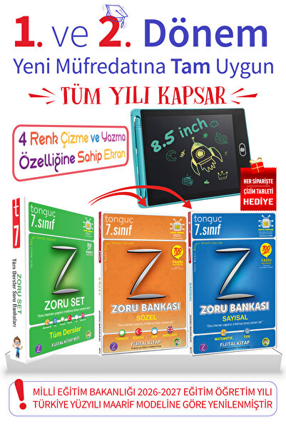 Tonguç Yayınları 7. Sınıf Tüm Dersler Zoru (Soru) Bankası | Yeni Nesil | Vide...