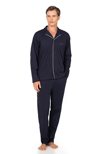 Pierre Cardin Men's 100% Cotton Buttoned Long Sleeve Boxed Dowry Pajama Set –...