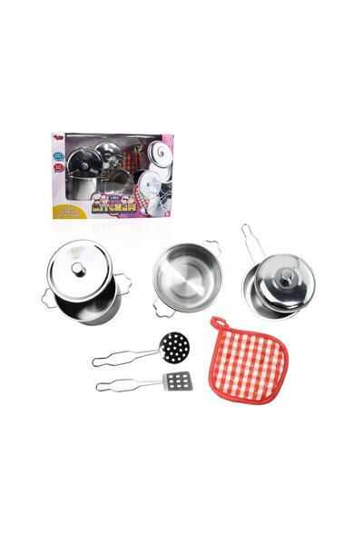 Kids Atf-1818-A 8 Piece Steel Pot and Pan Set