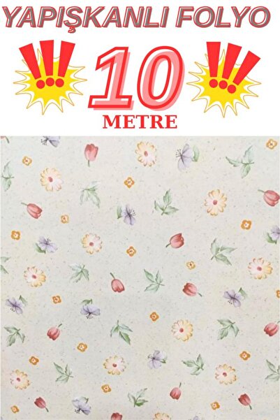 Renkli Duvarlar 45cm X 10 Meters 1 Roll Foil Adhesive Floral Motif Patterned ...