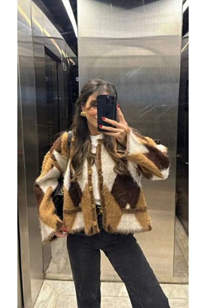 DOQU MILANO ÖZEL ÜRETİM BAKLAVA DESENLİ SAKALLI DÜĞMELİ YUMOŞ TRİKO HIRKA