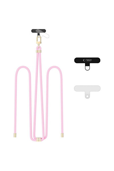 Tech-Protect CUREA CROSSBODY DIN FÂRĂ ROZ BEBELUȘ/AURIU