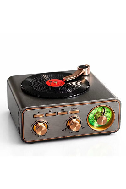 TECHNOMEN Nostaljik Radyo Gramofon Tasarımlı Bluetooth Hoparlör Retro Radyo F...