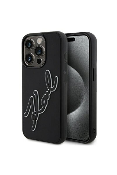 Karl Lagerfeld Case for iPhone 15 Pro Max - 3D Design (KLHCP15X3DRKSDLK) - Ru...