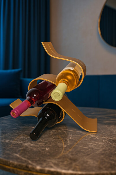 fromro Θήκη Κρασιού σε Ματ Χρυσό "Ribbon 3"