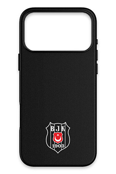 Beşiktaş iPhone 17 Pro Uyumlu Bayrak Arma Deri Magsafe Lisanslı Telefon Kılıfı